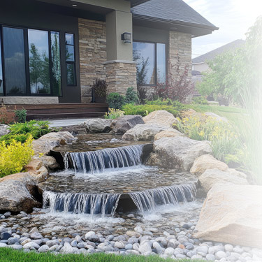 Lakeside Landscapes Water Feature Front Yard